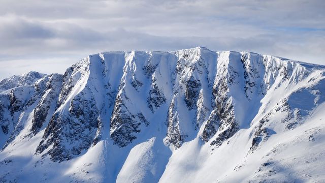 Skieurs de randonnée montant en file espacée sur une pente enneigée des Pyrénées, par temps clair