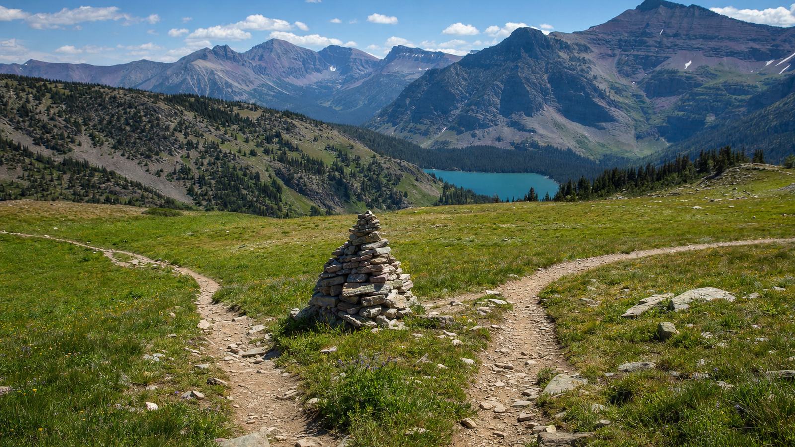 Un panneau d'information à l'entrée d'un sentier de montagne, avec des randonneurs qui lisent les consignes du parc
